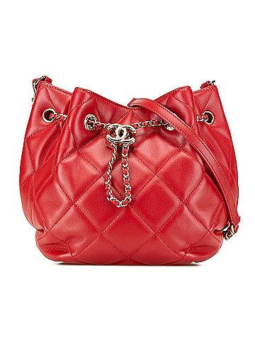 Chanel Mini Lambskin CC Dweller Drawstring Bucket Bag (view 1)