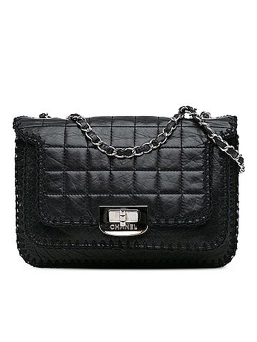 Chanel Aged Calfskin Whipstitch Chocolate Bar Mademoiselle Flap (view 1)
