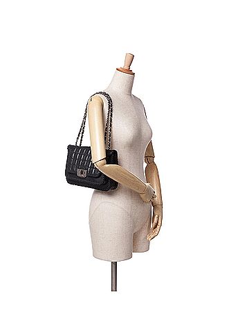 Chanel Aged Calfskin Whipstitch Chocolate Bar Mademoiselle Flap (view 2)