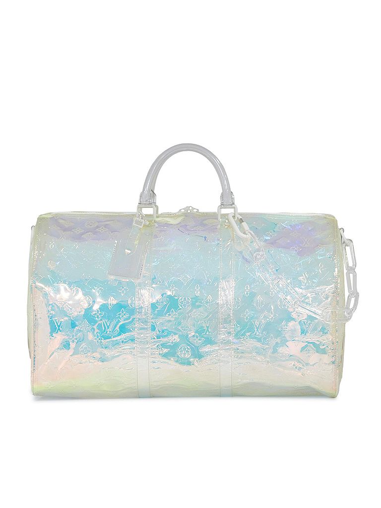Louis Vuitton 100% Pvc White Monogram Prism Keepall Bandouliere 50 One size - photo 1