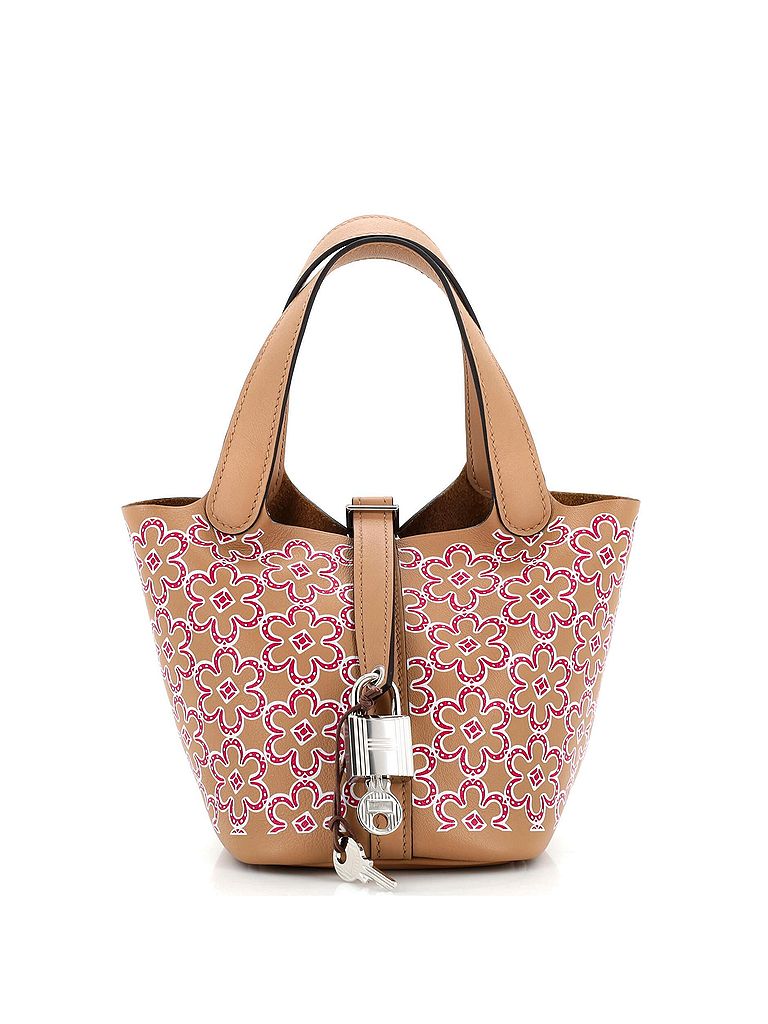 Hermès 100% Leather Tan Picotin Lock Bag Lucky Daisy Printed Swift Micro One size - photo 1