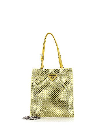 Prada Chain Flat Tote Crystal Embellished Satin Mini (view 1)