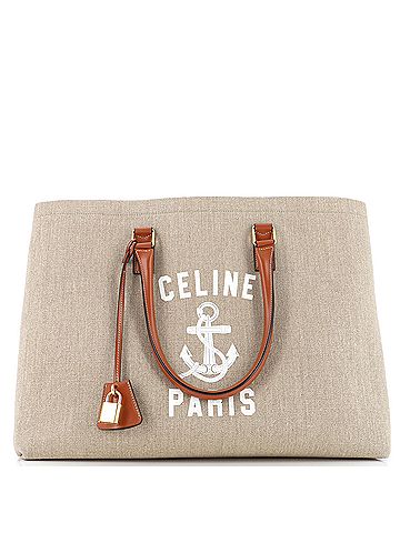 Céline St. Tropez Horizontal Cabas Tote Canvas with Leather (view 1)