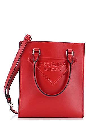 Prada Logo Drill Tote Leather Mini (view 1)
