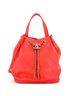 Chanel 100% Leather Red CC Drawstring Bucket Bag Quilted Calfskin Medium One size - photo 1