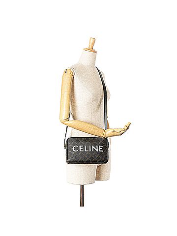 Céline Triomphe Coated Canvas Logo Crossbody (view 2)