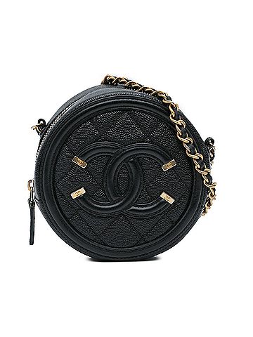Chanel Caviar CC Filigree Round Crossbody (view 1)