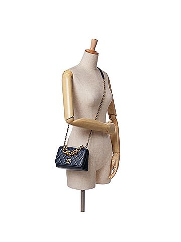 Chanel Mini Quilted Calfskin Pearl Boy Chain Flap (view 2)