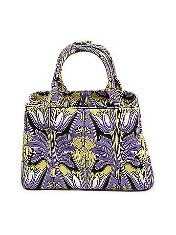 Prada Small Floral Canapa Tote  (view 1)