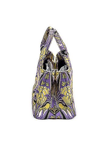 Prada Small Floral Canapa Tote  (view 2)
