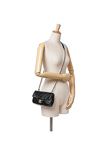 Chanel Mini Quilted Calfskin Crystal Pearls Chain Flap (view 2)