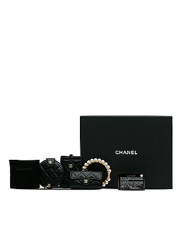 Chanel Lambskin Pearl Crown CC Wristlet Multi Pouches (view 2)