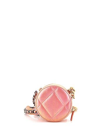 Chanel 19 Round Clutch with Chain Quilted Iridescent Calfskin (view 2)