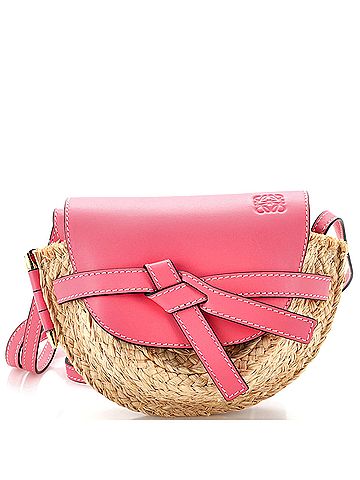 Loewe Gate Shoulder Bag Leather and Straw Mini (view 1)