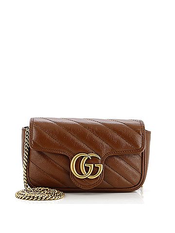 Gucci GG Marmont Flap Bag Diagonal Quilted Leather Super Mini (view 1)