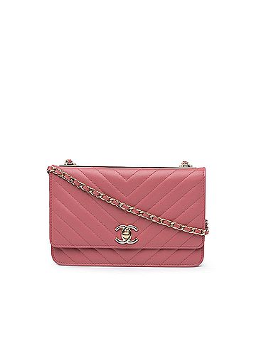 Chanel Chevron Quilted Lambskin Trendy CC Wallet on Chain (view 1)