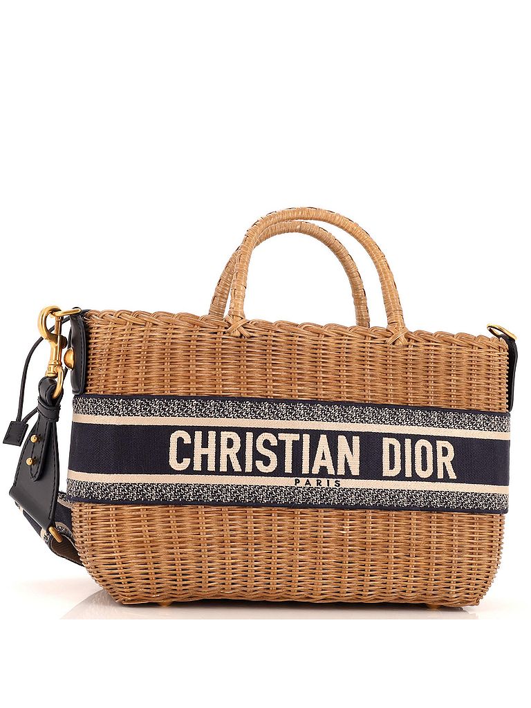 CD NEW BASKET BAG BLUE OBLIQUE EMBROIDERY