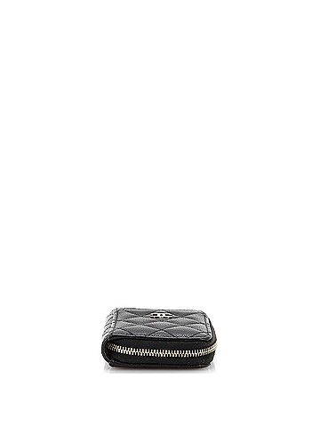 Chanel CC Card Holder Zip Coin Purse Quilted Caviar (view 2)