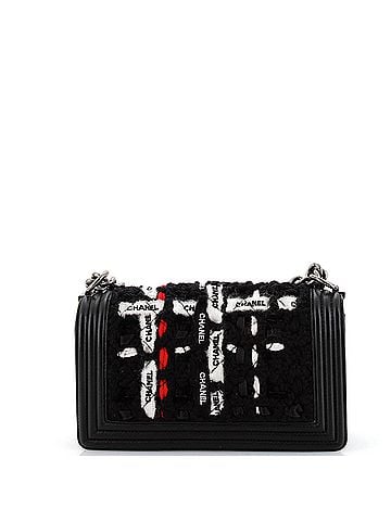 Chanel Boy Flap Bag Quilted Logo Ribbon and Tweed Old Medium (view 2)