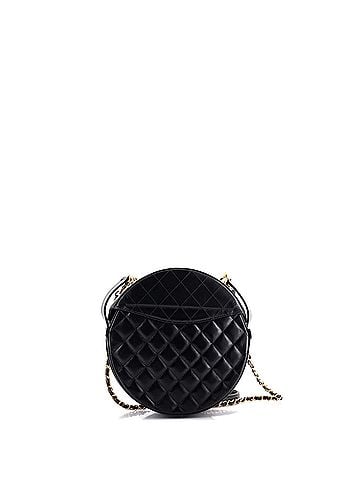 Chanel Flap Round Crossbody Bag Quilted Glazed Calfskin Medium (view 2)