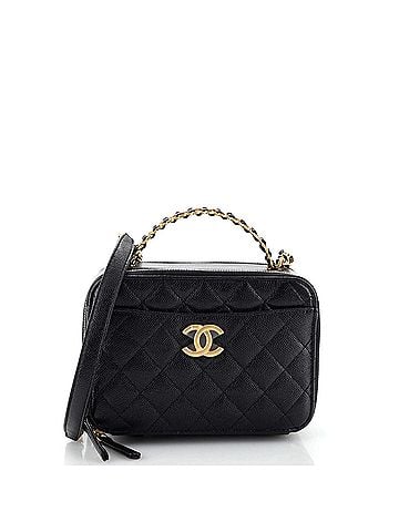 Chanel Pick Me Up Logo Handle Vanity Case Quilted Caviar Small (view 1)