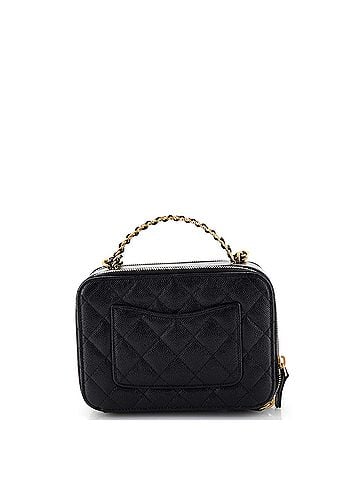 Chanel Pick Me Up Logo Handle Vanity Case Quilted Caviar Small (view 2)