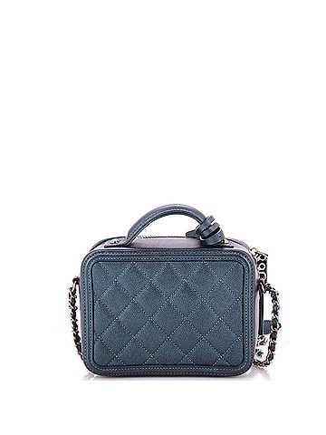 Chanel Filigree Vanity Case Quilted Iridescent Caviar Small (view 2)