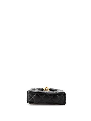 Chanel Kelly Top Handle Clutch with Chain Quilted Shiny Aged Calfskin (view 2)