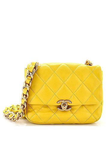 Chanel Lacquered Metal CC Flap Bag Quilted Lambskin Mini (view 1)