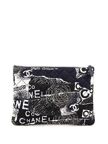 Chanel Reissue 2.55 O Case Pouch Quilted Printed Jersey Medium (view 2)