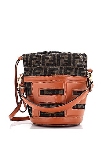 Fendi Step Out Bucket Bag Leather and Zucca Canvas Medium (view 1)