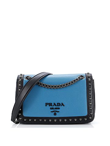 Prada Chain Flap Bag Studded Glace Calf Small (view 1)