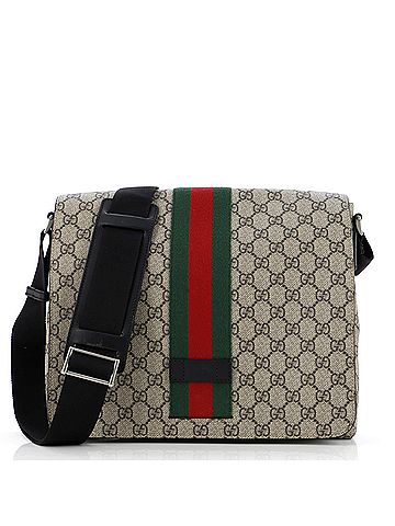 Gucci Web Flap Messenger Bag GG Coated Canvas Medium (view 1)