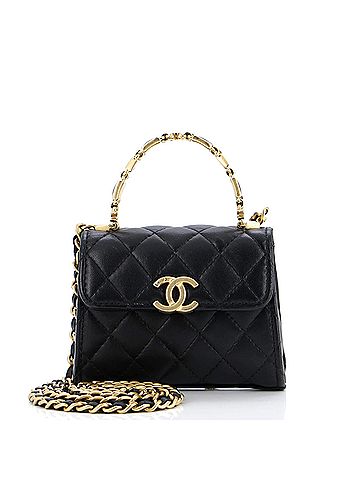 Chanel Coco Enamel Top Handle Flap Bag Quilted Lambskin Mini (view 1)