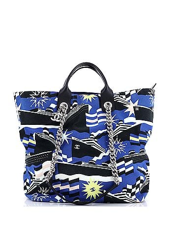 Chanel La Pausa Bay Shopping Tote Printed Canvas Large (view 1)