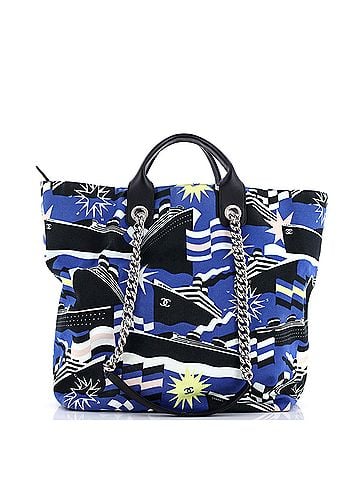 Chanel La Pausa Bay Shopping Tote Printed Canvas Large (view 2)