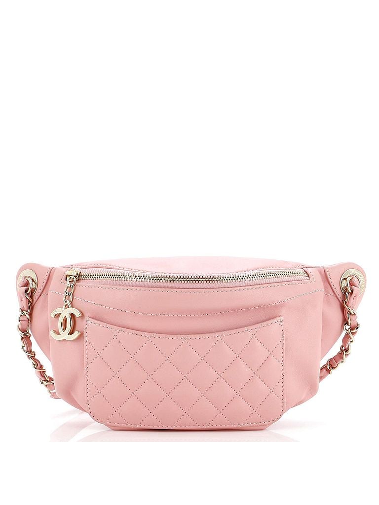 Chanel 100% Leather Pink Bi Classic Waist Bag Quilted Lambskin One size - photo 1