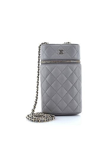 Chanel Classic Vanity Phone Holder with Chain Quilted Caviar (view 1)