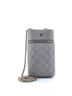 Chanel 100% Leather Gray Classic Vanity Phone Holder with Chain Quilted Caviar One size - photo 1
