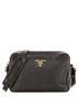 Prada 100% Leather Black Double Zip Camera Bag Vitello Daino One size - photo 1