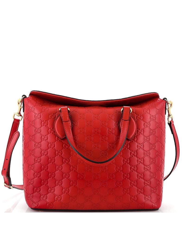 Gucci 100% Leather Red Signature Fold Over Tote Guccissima Leather Medium One size - photo 1