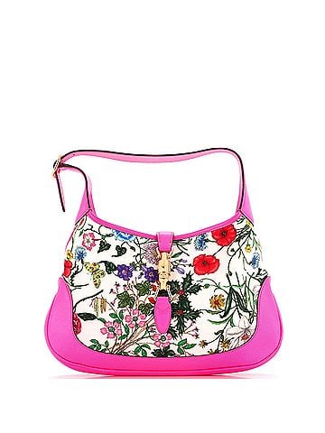 Gucci Jackie Hobo Flora Canvas with Leather Medium (view 1)