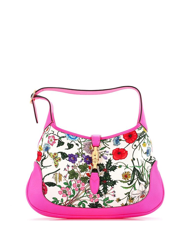 Gucci Multi Color Pink Jackie Hobo Flora Canvas with Leather Medium One size - photo 1