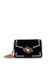Gucci 100% Velvet Black Broadway Pearly Bee Shoulder Bag Crystal Embellished Velvet Mini One size - photo 1