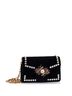Gucci 100% Velvet Black Broadway Pearly Bee Shoulder Bag Crystal Embellished Velvet Mini One size - photo 3