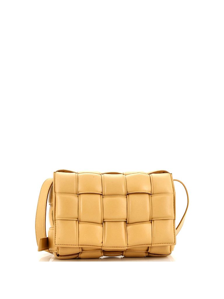 Bottega Veneta 100% Leather Brown Tan Cassette Crossbody Bag Padded Maxi Intrecciato Leather Small One size - photo 1