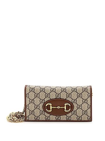 Gucci Horsebit 1955 Chain Wallet GG Coated Canvas (view 1)