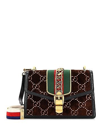 Gucci Sylvie Shoulder Bag GG Velvet Small (view 1)