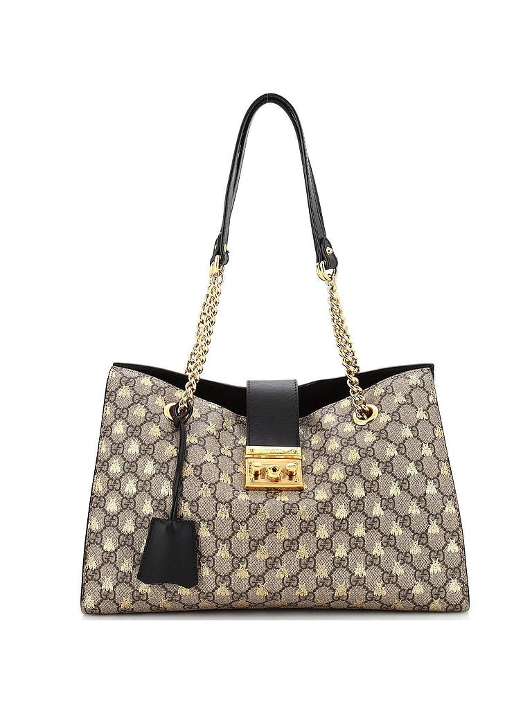 Gucci Brown Black Padlock Chain Tote Printed GG Coated Canvas Medium One size - photo 1
