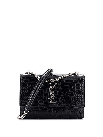 Saint Laurent Sunset Chain Wallet Crocodile Embossed Leather (view 1)